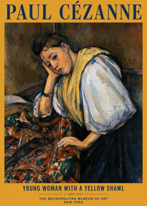 Paul Cézanne Young Woman with a Yellow Shawl No2 - Poster