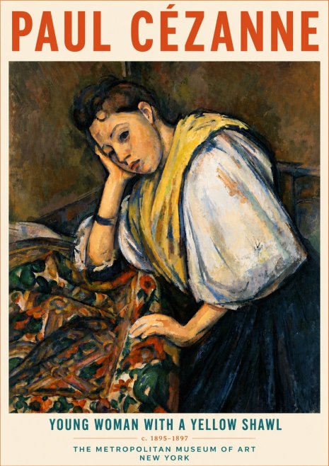 Paul Cézanne Young Woman with a Yellow Shawl No5 - Poster