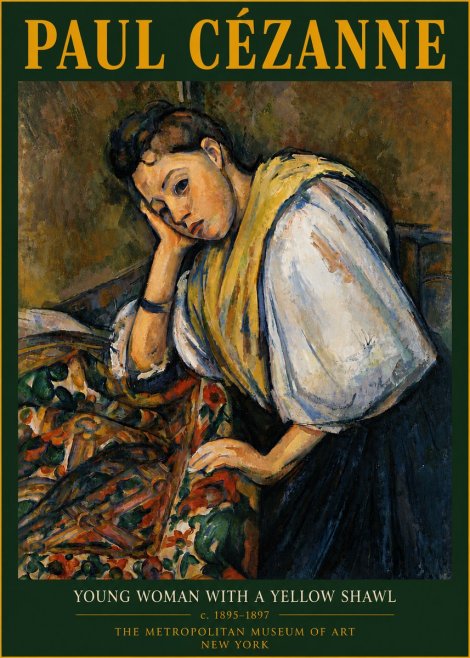 Paul Cézanne Young Woman with a Yellow Shawl No6 - Poster