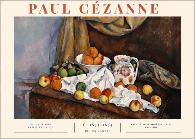 Paul Cézanne Still Life with Apples and a Jug No2 - Poster