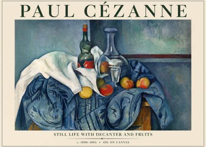 Paul Cézanne Still Life with Decanter and Fruits No3 - Poster