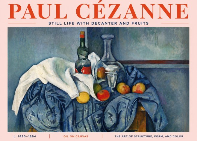 Paul Cézanne Still Life with Decanter and Fruits No4 - Poster