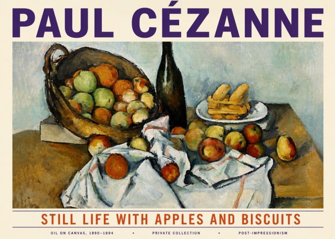 Paul Cézanne Still Life with Apples and Biscuits No6 - Poster