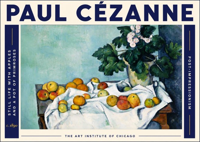 Paul Cézanne Still Life with Apples and a Pot of Primroses No6 - Poster