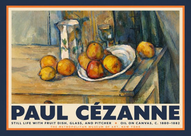 Paul Cézanne Still Life with Fruit Dish, Glass, and Pitcher No2 - Poster