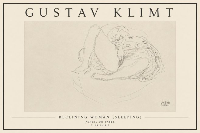 Klimt Reclining Woman (Sleeping) II No3 - Poster