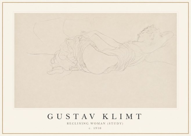 Klimt Reclining Woman (Study) No1 - Poster