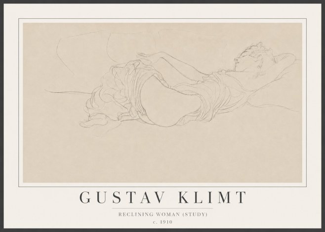 Klimt Reclining Woman (Study) No2 - Poster