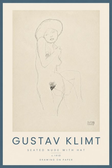 Klimt Seated Nude with Hat No5 - Poster