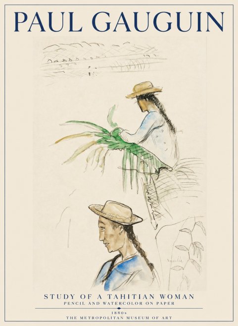 Paul Gauguin Study of a Tahitian Woman I No1 - Poster