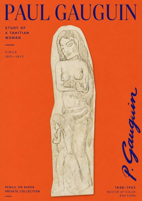 Paul Gauguin Study of a Tahitian Woman II No2 - Poster