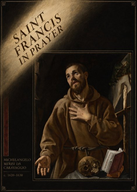 Michelangelo Merisi da Caravaggio Saint Francis in Prayer I No5 - Poster
