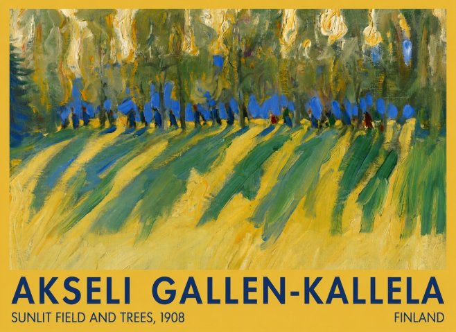 Akseli Gallen-Kallela Sunlit Field and Trees No1 - Poster