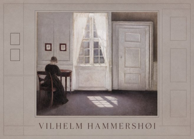 Vilhelm Hammershøi Interior with a Woman from the Back No1 - Poster