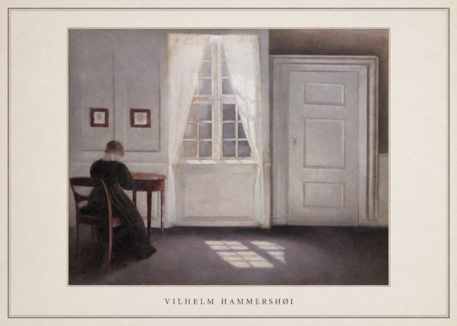Vilhelm Hammershøi Interior with a Woman from the Back No4 - Poster