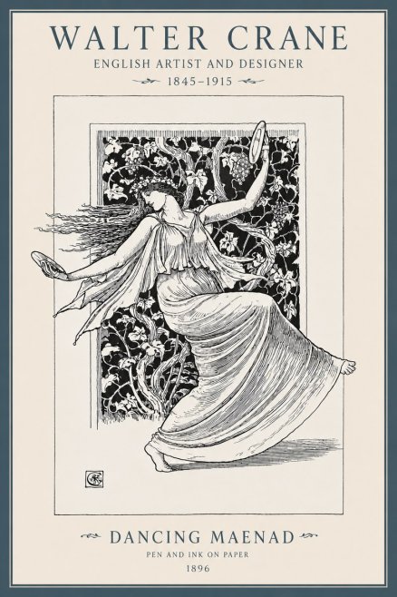 Walter Crane Dancing Maenad No3 - Poster