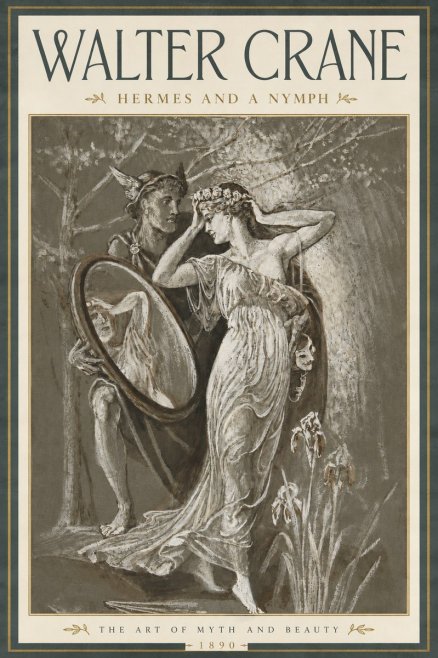 Walter Crane Hermes and a Nymph No4 - Poster