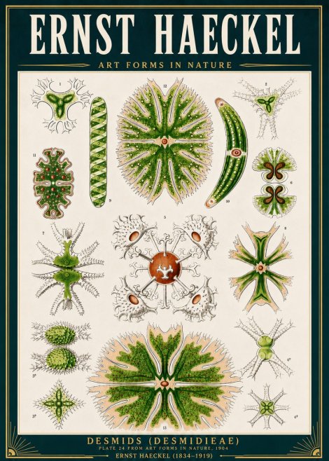 Ernst Haeckel Desmids (Desmidieae) No4 - Poster