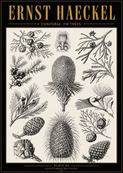 Ernst Haeckel Coniferae. Fir Trees. No5 - Poster