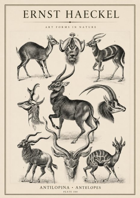 Ernst Haeckel Antelopes No4 - Poster