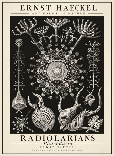 Ernst Haeckel Phaeodaria Radiolarians - Plate 61 No3 - Poster