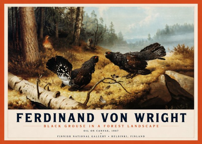 Ferdinand von Wright Black Grouse in a Forest Landscape No4 - Poster