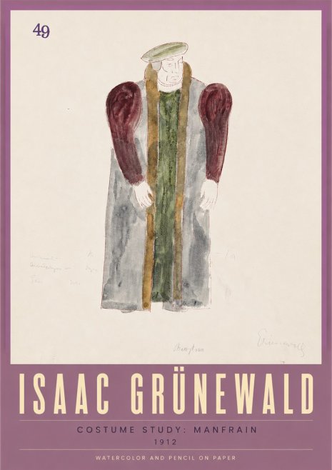 Isaac Grünewald Costume Study: Manfrain No3 - Poster