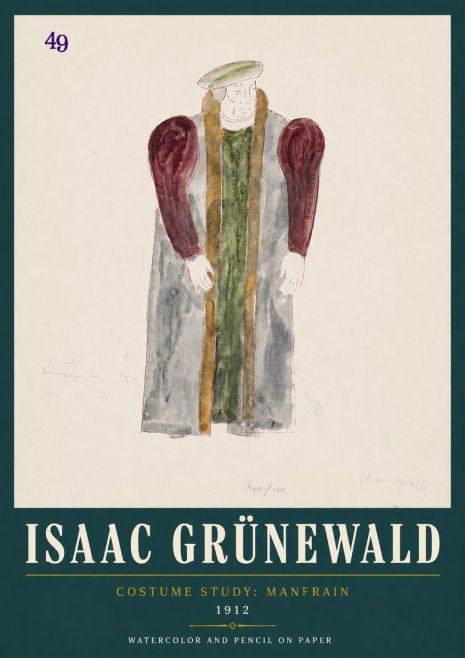 Isaac Grünewald Costume Study: Manfrain No4 - Poster