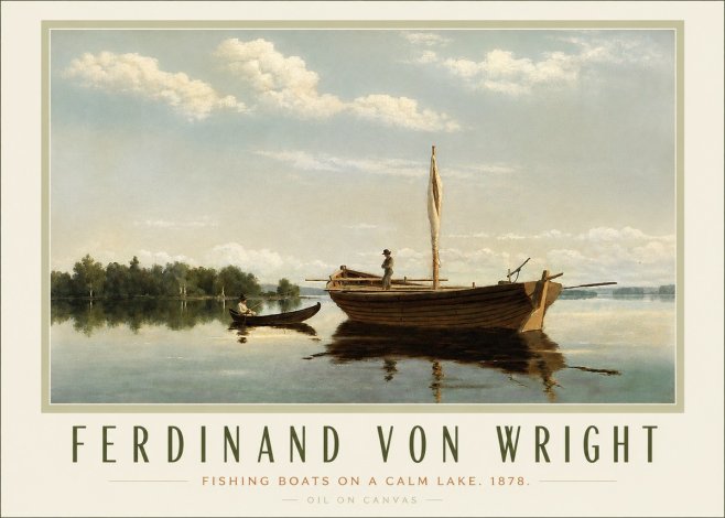Ferdinand von Wright Fishing Boats on a Calm Lake. 1878. No3 - Poster