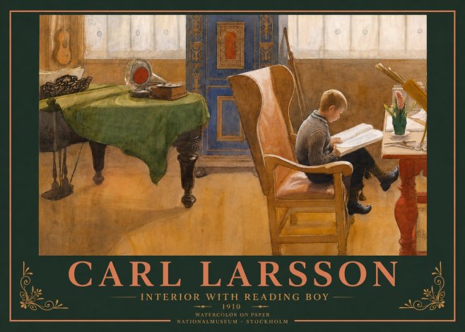 Carl Larsson Interior with Reading Boy No5 - Poster