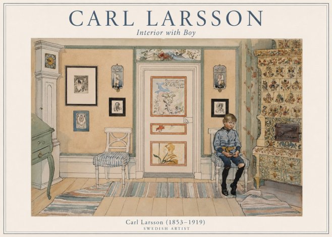 Carl Larsson Interior with Boy No1 - Poster