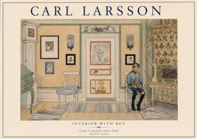 Carl Larsson Interior with Boy No3 - Poster