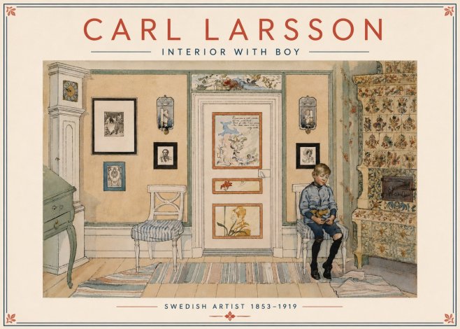 Carl Larsson Interior with Boy No5 - Poster