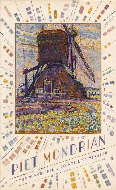 Piet Mondrian The Winkel Mill, Pointillist Version No4 - Poster