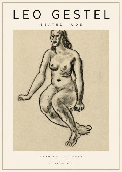 Leo Gestel Seated Nude No3 - Poster