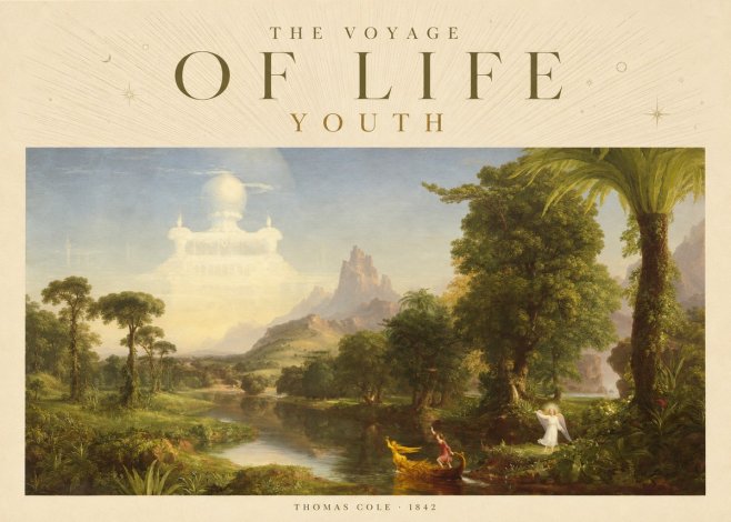 Thomas Cole The Voyage of Life: Youth I No5 - Poster