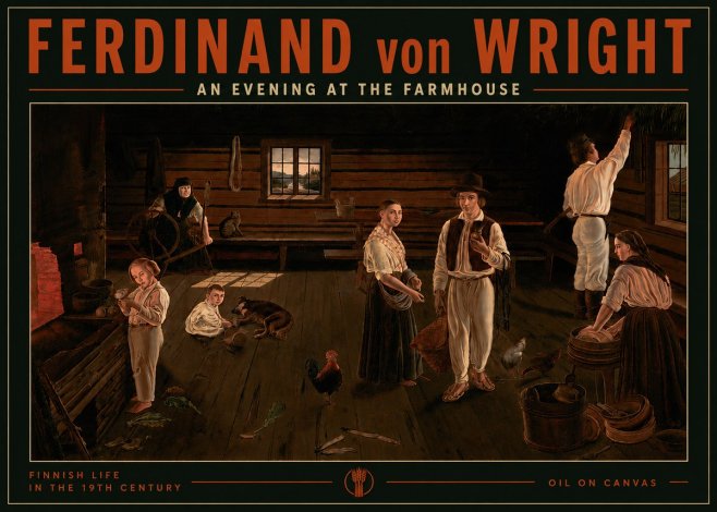 Ferdinand von Wright An Evening at the Farmhouse No5 - Poster