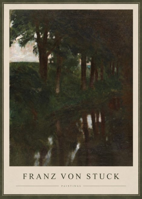 Franz von Stuck Woodland Reflections No3 - Poster