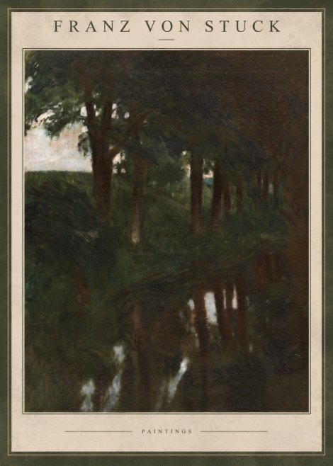 Franz von Stuck Woodland Reflections No4 - Poster