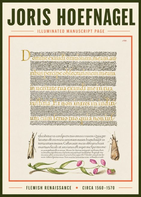 Joris Hoefnagel Illuminated Manuscript Page II No3 - Poster