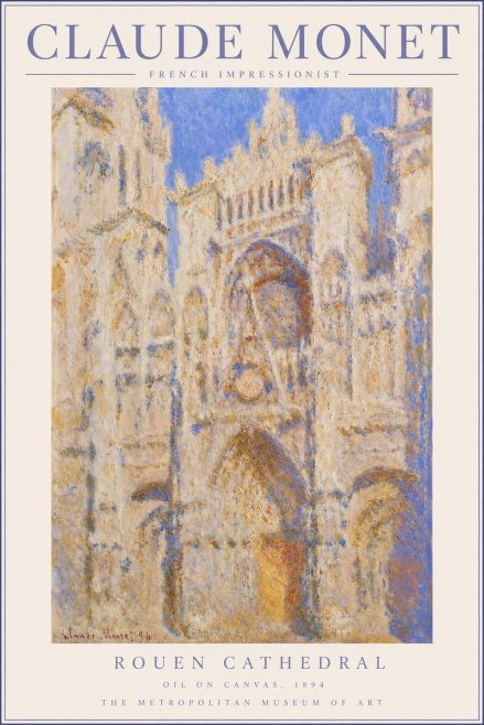 Monet Rouen Cathedral No3 - Poster
