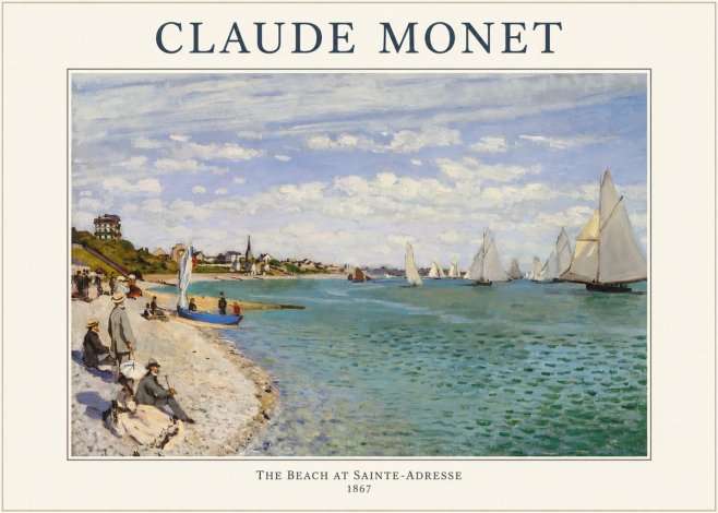 Monet The Beach at Sainte-adresse IV No1 - Poster