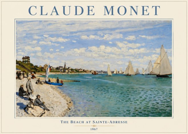 Monet The Beach at Sainte-adresse IV No5 - Poster