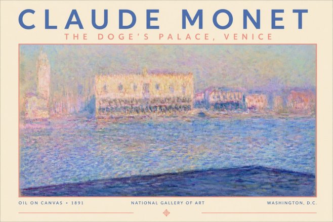 Monet The Doge's Palace, Venice No4 - Poster