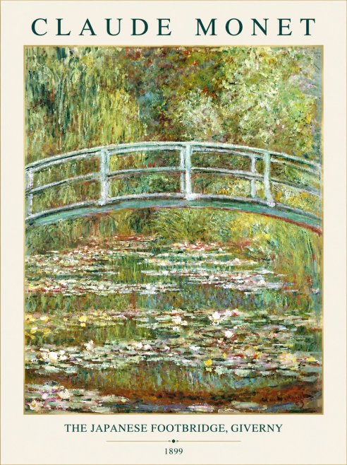 Monet The Japanese Footbridge, Giverny No3 - Poster
