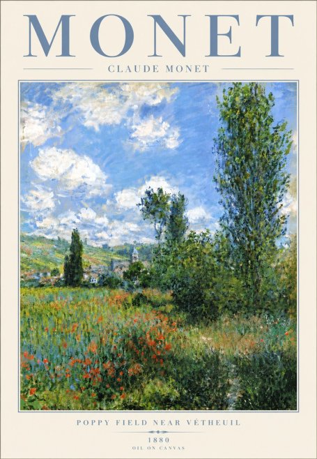 Monet Poppy Field Near Vétheuil No4 - Poster