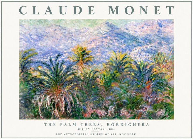 Monet The Palm Trees, Bordighera No6 - Poster
