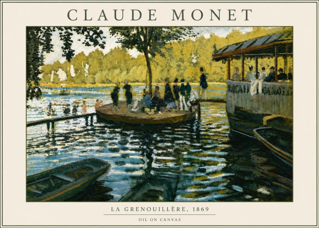 Monet La Grenouillère, 1869 No5 - Poster
