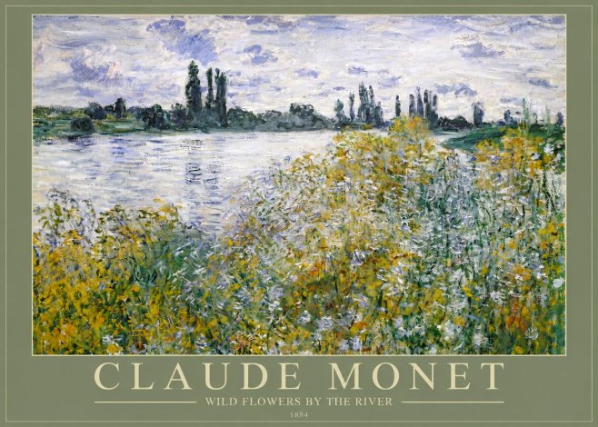 Monet Wild Flowers by the River No2 - Poster