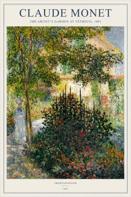 Monet The Artist's Garden at Vétheuil II No2 - Poster